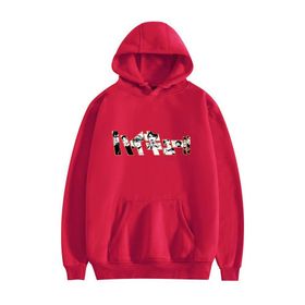 Jilijia Haikyuu Voleybol Uzun Kollu Kapüşonlu Kırmızı Kadın Sweatshirt