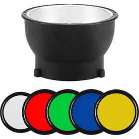 Jinbei 14 cm Şeffaf Mavi Sarı Yeşil ve Kırmızı Jel Filtreler ve Manyetik Reflektör