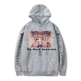 Jiumaocleu My Hero Academia Himiko Toga/Bakugou Katsuki 3D Baskı Gri Renk Unisex Sweatshirt