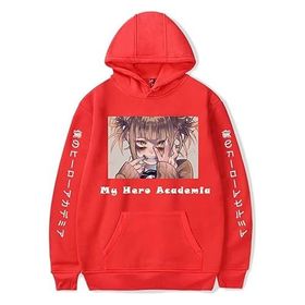 Jiumaocleu My Hero Academia Himiko Toga/Bakugou Katsuki 3D Baskı Gri Renk Unisex Sweatshirt