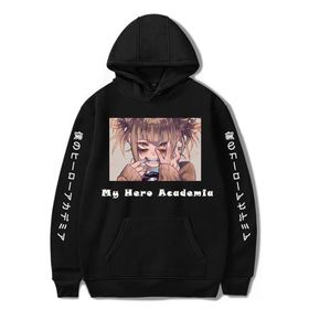 Jiumaocleu My Hero Academia Himiko Toga/Bakugou Katsuki 3D Baskı Gri Renk Unisex Sweatshirt