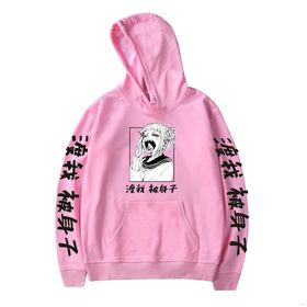Jiumaocleu My Hero Academia Pinguin 3D Baskı Pembe Renk Unisex Sweatshirt