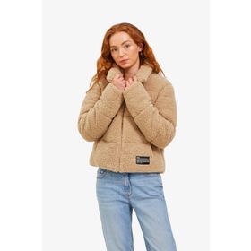 JJXX 12240601-Beige Jxısa Teddy Puffer Jacket Otw Kadın Bej Mont