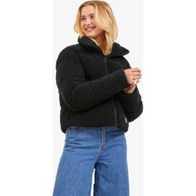 JJXX 12240601-Black Jxısa Teddy Puffer Jacket Otw Kadın Siyah Mont