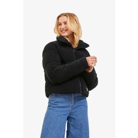 JJXX 12240601-Black Jxısa Teddy Puffer Jacket Otw Kadın Siyah Mont