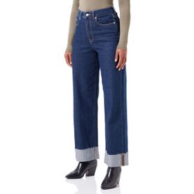 JJXX JXTOKYO Wide Fold HW R6055 DNM SN Koyu Mavi Denim Kadın Jeans
