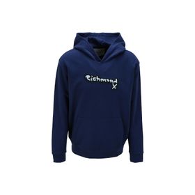 John Richmond UMA23022FE Fermuarlı Yaka Mavi Erkek Sweatshirt