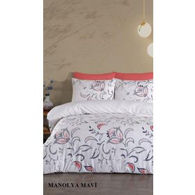 Jolly Home 4 Mevsim Tek Kişilik Kapitoneli Manolya Mavi Nevresim Takımı