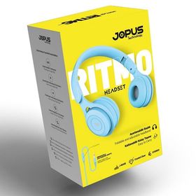 Jopus 3,5 Universal Js80 Ritmo Acik Mavi Mikrofonlu Kulaklık