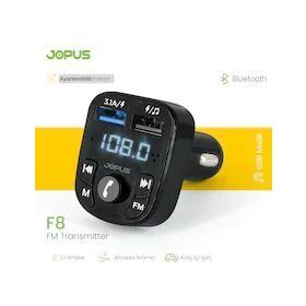 Jopus F8 Siyah FM Modülatör Bluetoothlu