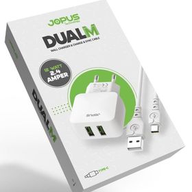 Jopus Universal Type C Jo-du01 Dualm 2in1 2,4 A Beyaz Şarj Seti