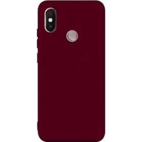 Jopus Xioami Mi A2 Mat Premium Bordo Silikon Kılıf + Cam Ekran Koruyucu