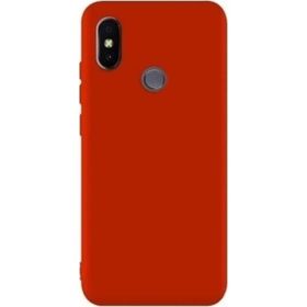 Jopus Xioami Mi A2 Mat Premium Kırmızı Silikon Kılıf + Cam Ekran Koruyucu
