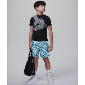 Jordan 95D100-U1R Mavi MJ Essentials Poolside Printed Shorts Çocuk Mayo