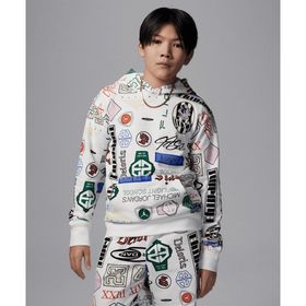 Jordan 95D741-782 Beyaz Essentials French Terry Printed Pullover Hoodie Çocuk Sweatshirt