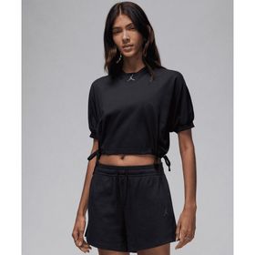 Jordan FN5727-010 Siyah Knit Cropped Top Kadın T-Shirt