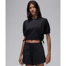 Jordan FN5727-010 Siyah Knit Cropped Top Kadın T-Shirt