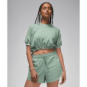 Jordan FN5727-304 Yeşil Knit Cropped Top Kadın T-Shirt