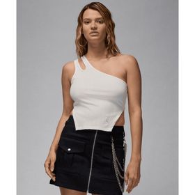 Jordan FN5798-133 Beyaz Asymmetrical Ribbed Tank Kadın Atlet