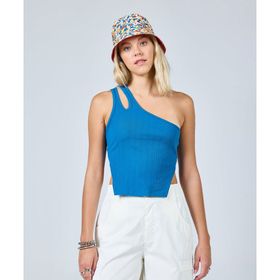 Jordan FN5798-457 Mavi Asymmetrical Ribbed Tank Kadın Atlet