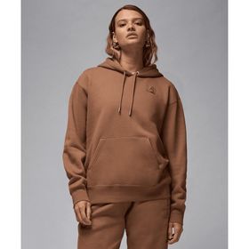 Jordan FV7050-223 Kahverengi Flight Fleece Satin Lined Pullover Hoodie Kadın Sweatshirt