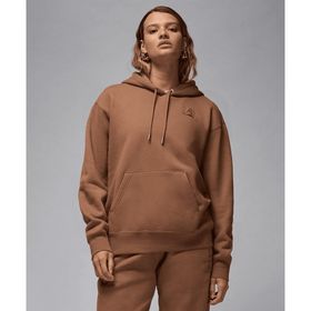 Jordan FV7050-223 Kahverengi Flight Fleece Satin Lined Pullover Hoodie Kadın Sweatshirt