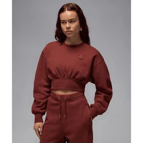 Jordan FV7152-231 Bordo Flight Fleece Cropped Sweatshirt Kadın Sweatshirt