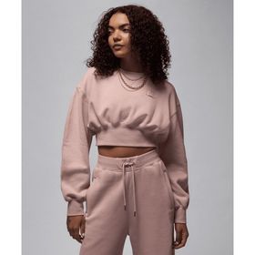 Jordan FV7152-601 Pembe Flight Fleece Cropped Kadın Sweatshirt