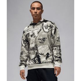 Jordan FV7297-010 Siyah Brooklyn Fleece Printed Pullover Hoodie Erkek Sweatshirt