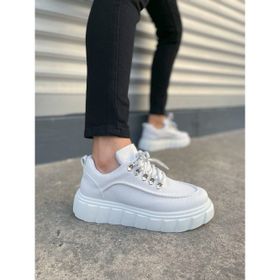 Joy Ayakkabı JY010 Cloud Bağcıklı Cilt CBT Beyaz Erkek Günlük Ayakkabı