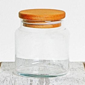 Joy Glass Ahşap Kapaklı Küçük Boy Kavanoz