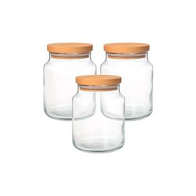 Joy Glass Ahşap Kapaklı Küçük Boy Kavanoz