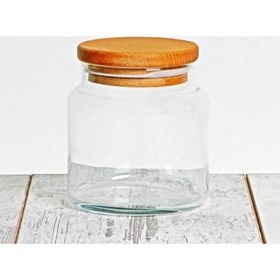 Joy Glass Ahşap Kapaklı Küçük Boy Kavanoz