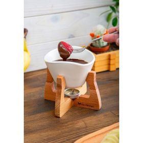 Joy Kitchen Beyaz Renk Ahşap Standlı Fondü Seti