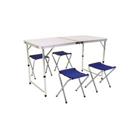 Joystar Katlanır 60x20 cm Kamp Masası + 4 Adet Tabure Kamp Seti -