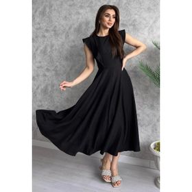 Julude P-00003873 Bisiklet Yaka Siyah Kloş Elbise