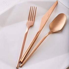 Jumbo 5100 Quartz Titanyum Bronz 84 Parça 12 Kişilik Çatal Kaşık Bıçak Seti