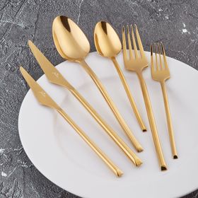 Jumbo 5500 12 Kişilik 84 Parça Titanyum Gold Çatal Kaşık Bıçak Takımı