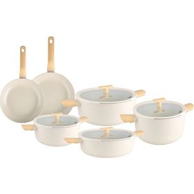 Jumbo 8501420 Leo Balance 10 Parça Gri Krem Tencere Takımı