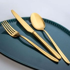 Jumbo 9401 Twist Titanyum Gold 12 Kişilik Çatal Kaşık Bıçak Seti