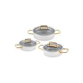 Jumbo Assos 3'lü Titanyum Gold Midi Sahan Seti