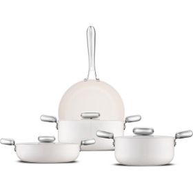 Jumbo Creamstone Swiss Crystal Cream 7 Parça Tencere Seti