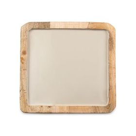 Jumbo Creme Ahşap Kare 25x25 cm Tepsi