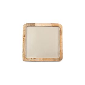 Jumbo Creme Ahşap Kare 25x25 cm Tepsi