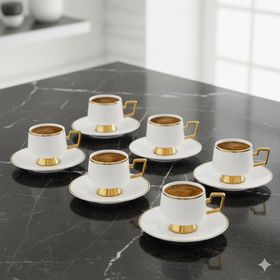 Jumbo Ellmore Gold 6'Lı Kahve Fincan Takımı