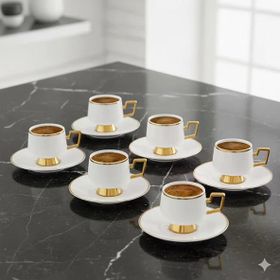 Jumbo Ellmore Gold 6'Lı Kahve Fincan Takımı