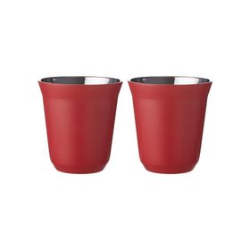Jumbo Glory 7 Double Wall Kırmızı 2'li 160 ml Termo Çelik Fincan