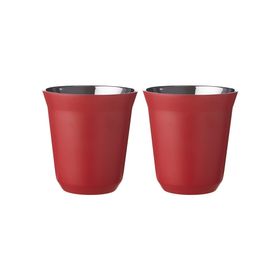 Jumbo Glory 7 Double Wall Kırmızı 2'li 160 ml Termo Çelik Fincan