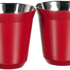 Jumbo Glory 7 Double Wall Kırmızı 2'li 160 ml Termo Çelik Fincan