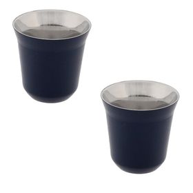 Jumbo Glory 7 Double Wall Lacivert 2'li 80 ml Termo Çelik Fincan